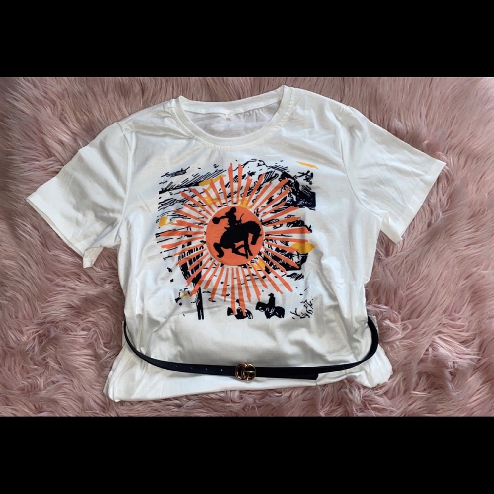 Rodeo Cowgirl Graphic T Shirt
